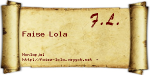 Faise Lola névjegykártya